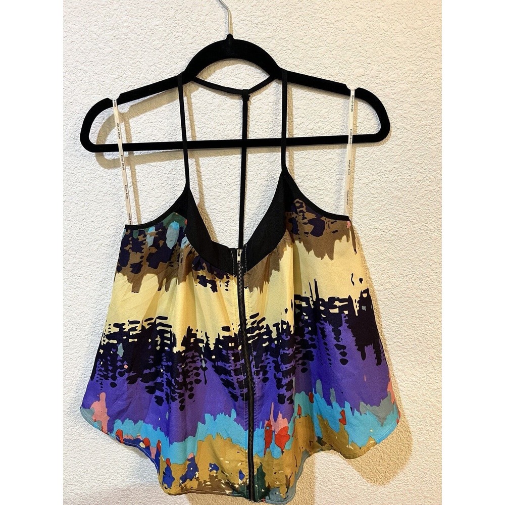 Olive Olivia Top Women's Large Loose Flow Summer Top Casual Oil spill Watercolor